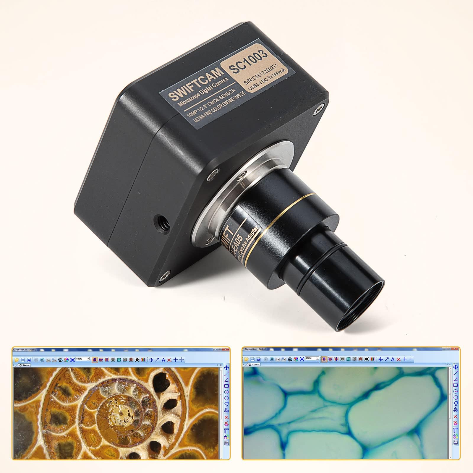 swiftcam-c-mara-10-mp-para-microscopio-con-usb-3-0-y-lente-reductora image 6