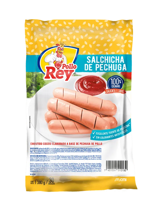 pollo-rey-salchicha-de-pechuga-30-uds image 1