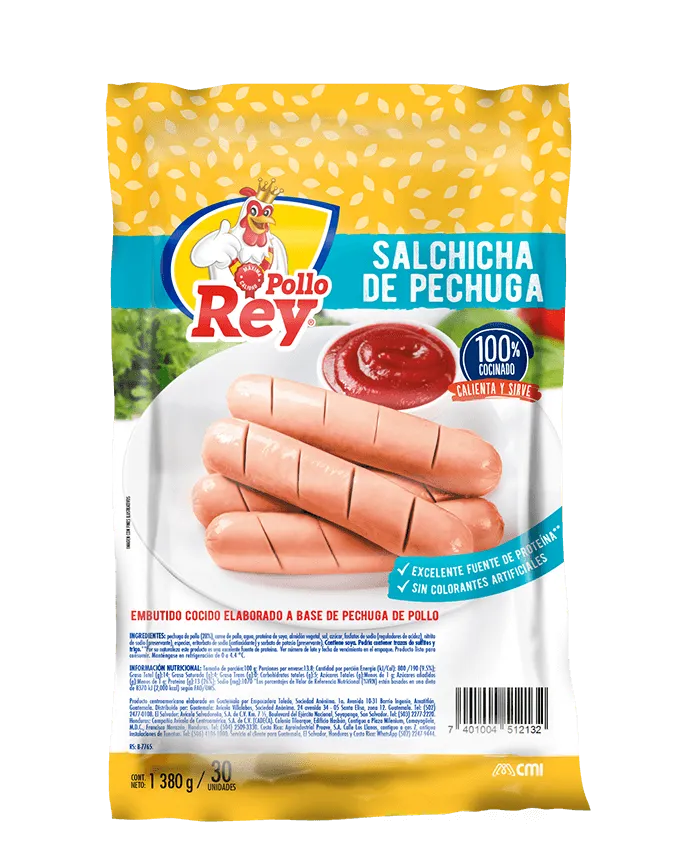 pollo-rey-salchicha-de-pechuga-30-uds image 1