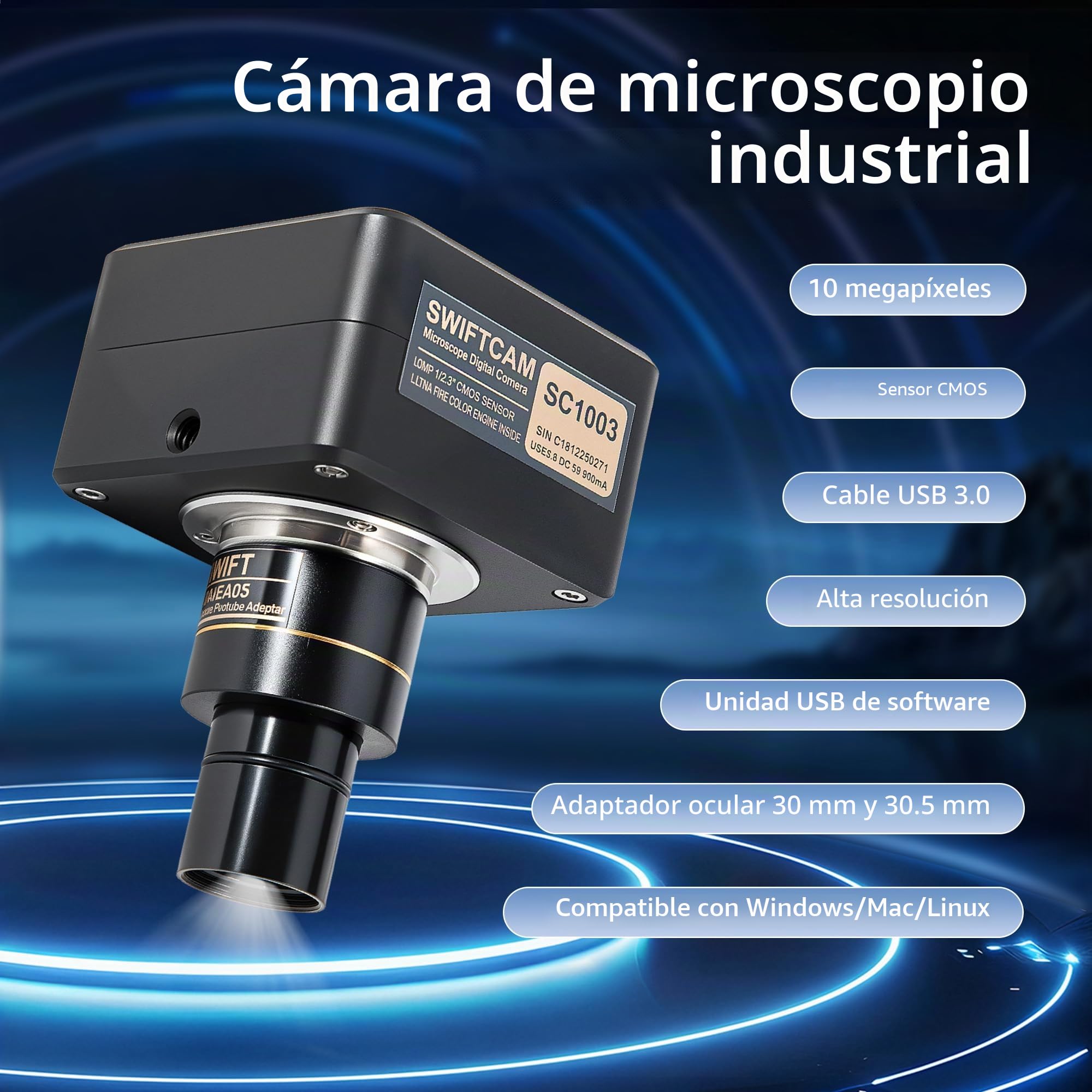 swift-swiftcam-sc1003-ck-c-mara-10-mp-para-microscopios-con-objetivo-reductor image 2