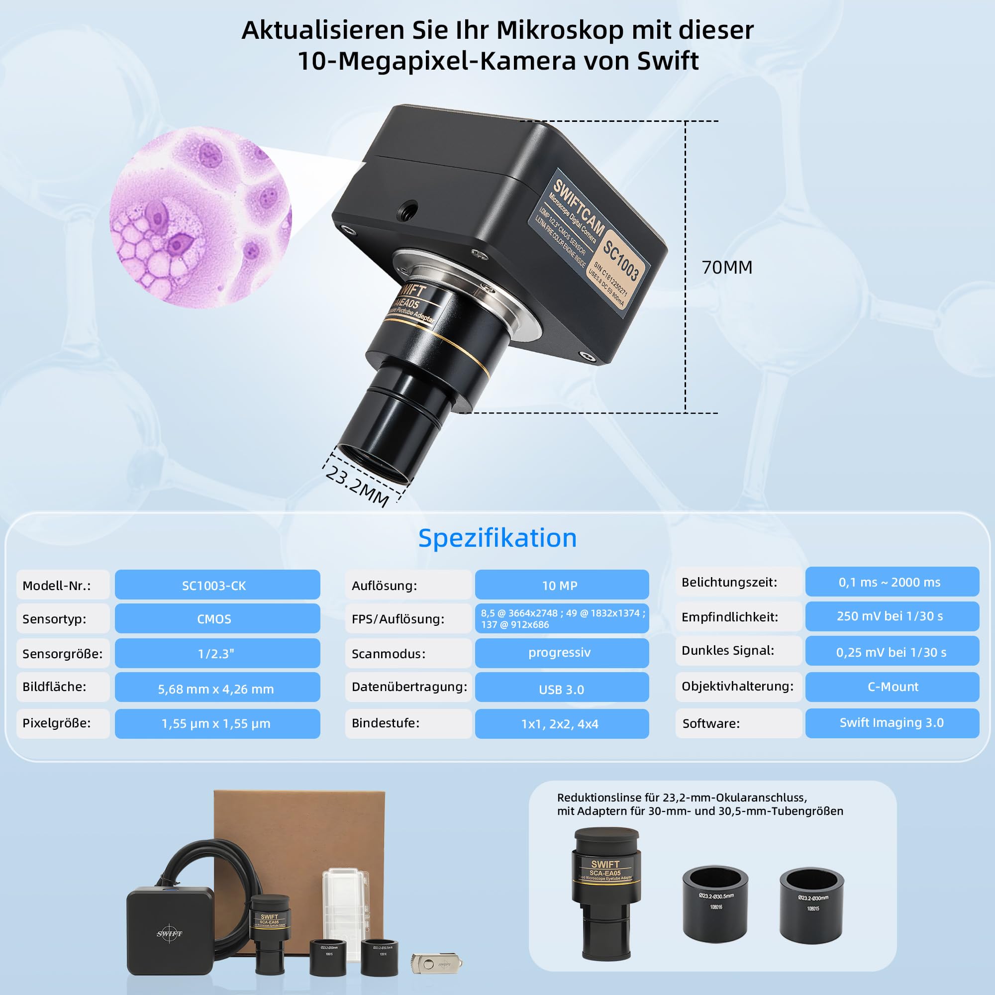 swift-swiftcam-sc1003-ck-c-mara-10-mp-para-microscopios-con-objetivo-reductor image 6